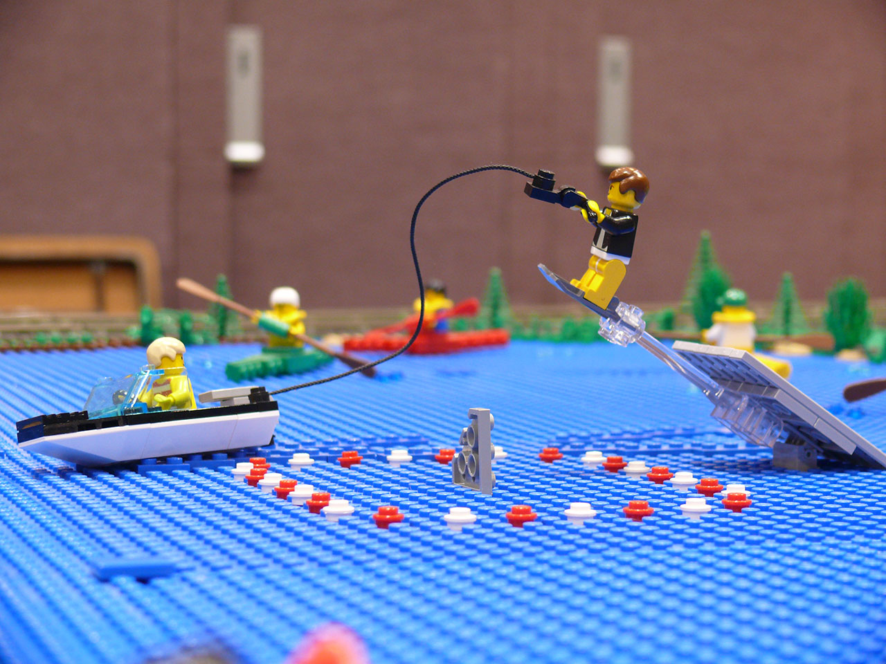 Lego Fonz jumping the shark.